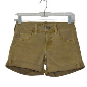 American Eagle Outfitters Super Stretch Twill Midi Shorts Tan Size 0